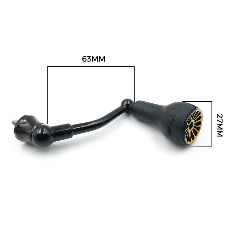 Daiwa Reel Fuego - 63mm スピニングハンドル TPE ブラックノブ付き 27mm シマノ