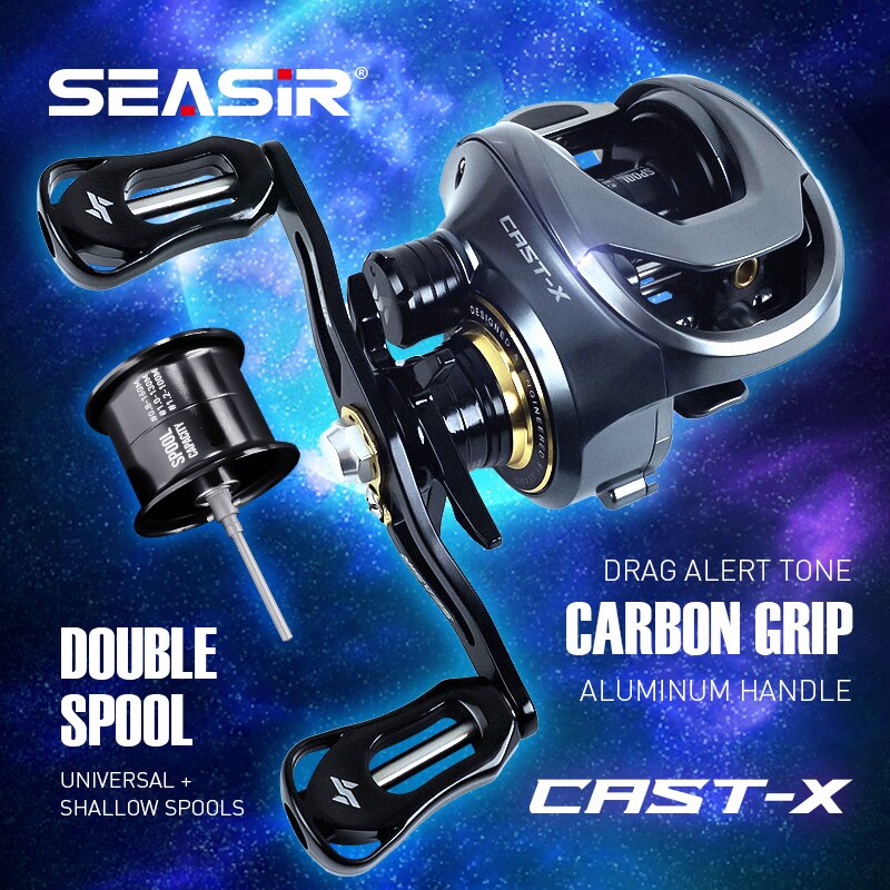 Kastking Reel Zephyr - SEASIR Cast-X ベイトキャスティングリール 7.3:1 HS ギア比アルミダブルスプールカーボングリップメタル