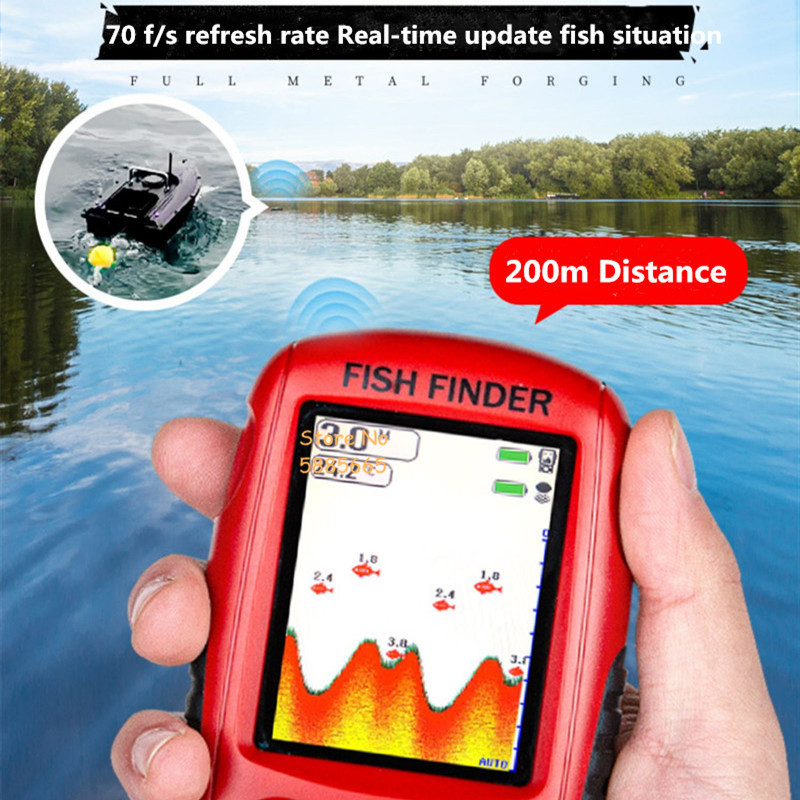 スマートポータブル50M深度ソナー魚群探知機200Mワイヤレ - Fishing Boat Depth Finder のレビューと価格