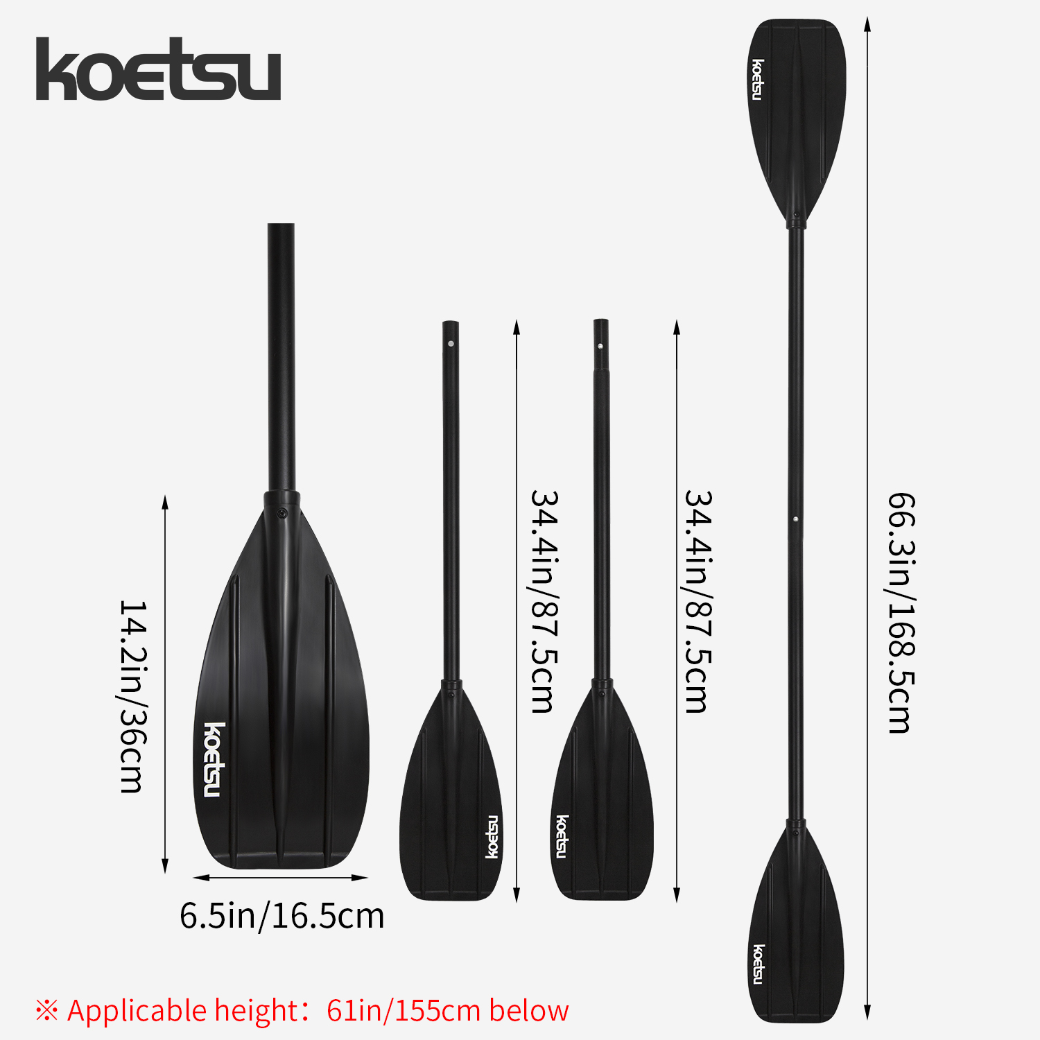 KOETSU アルミニウム合金双頭カヤックパドル - カヌー - Fishing Boat Paddle のレビューと価格