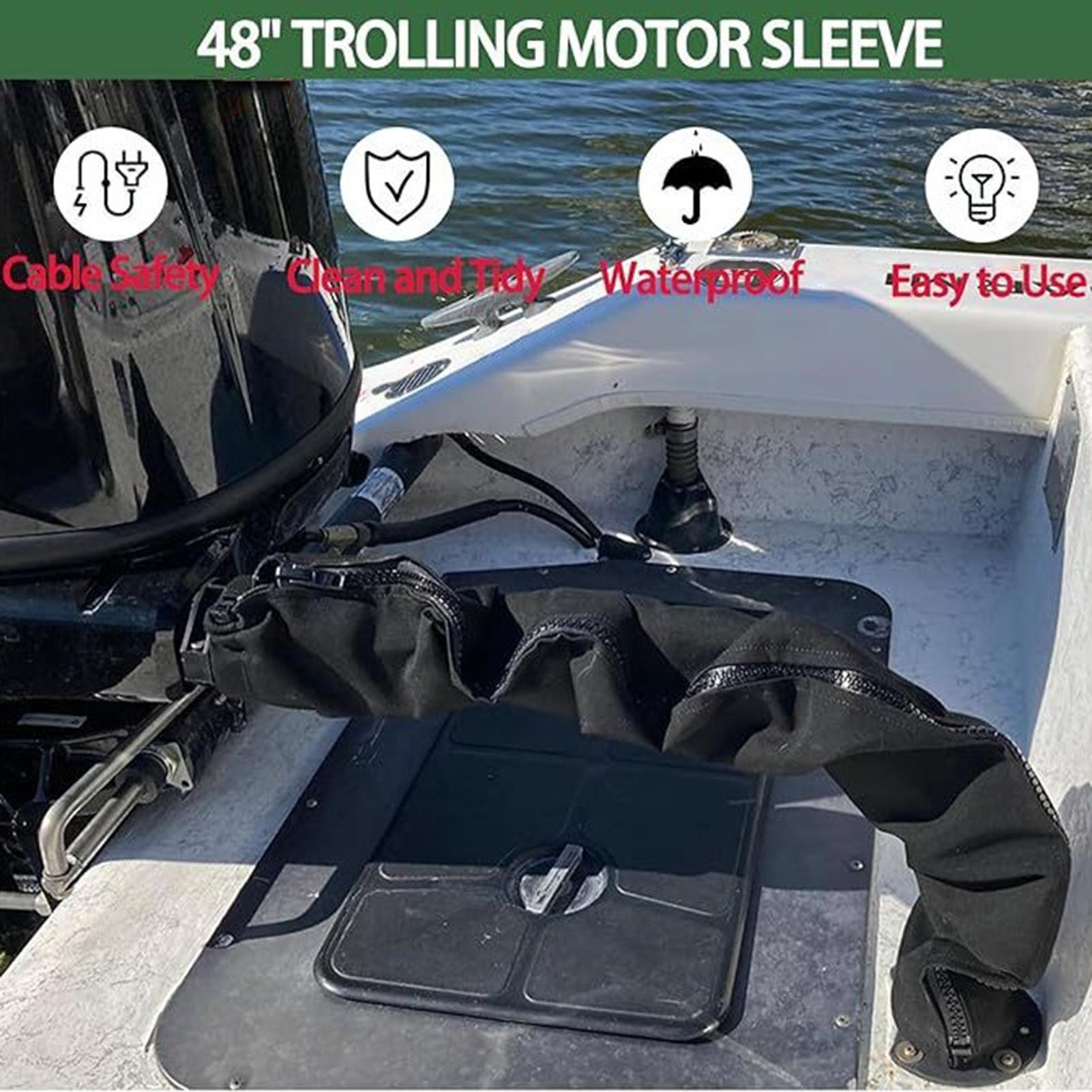 船外機用リギングスリーブ 48インチ ジッパー付きワイヤーラ - Fishing Boat Trolling Motor のレビューと価格