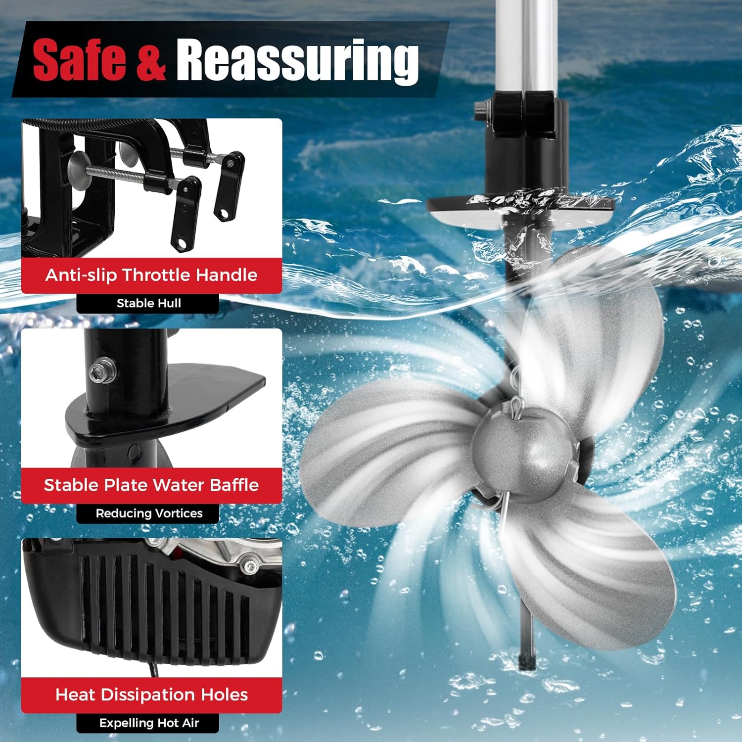 4馬力船外機、4ストローク53.2ccマリンボートエンジン、 - Fishing Boat Outboard Motor のレビューと価格